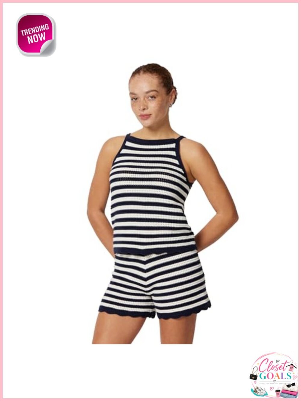 Sofia Grainge Cotton Crochet Sweater Tank Set
